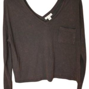 Double v neck silence and noise long sleeve top